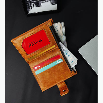 Original Buffalo Leather Fold Wallet For Cash & Cards