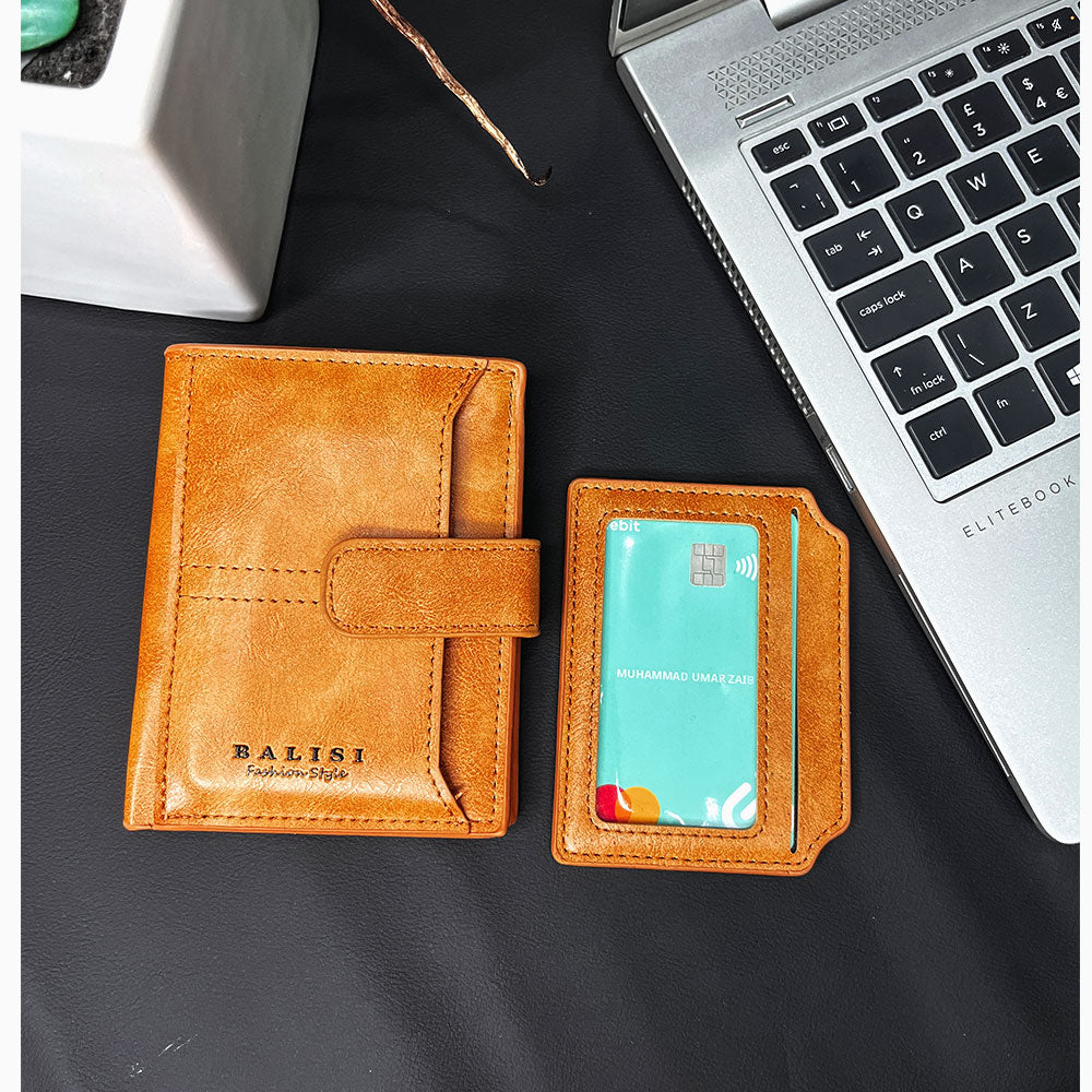 Original Buffalo Leather Fold Wallet For Cash & Cards